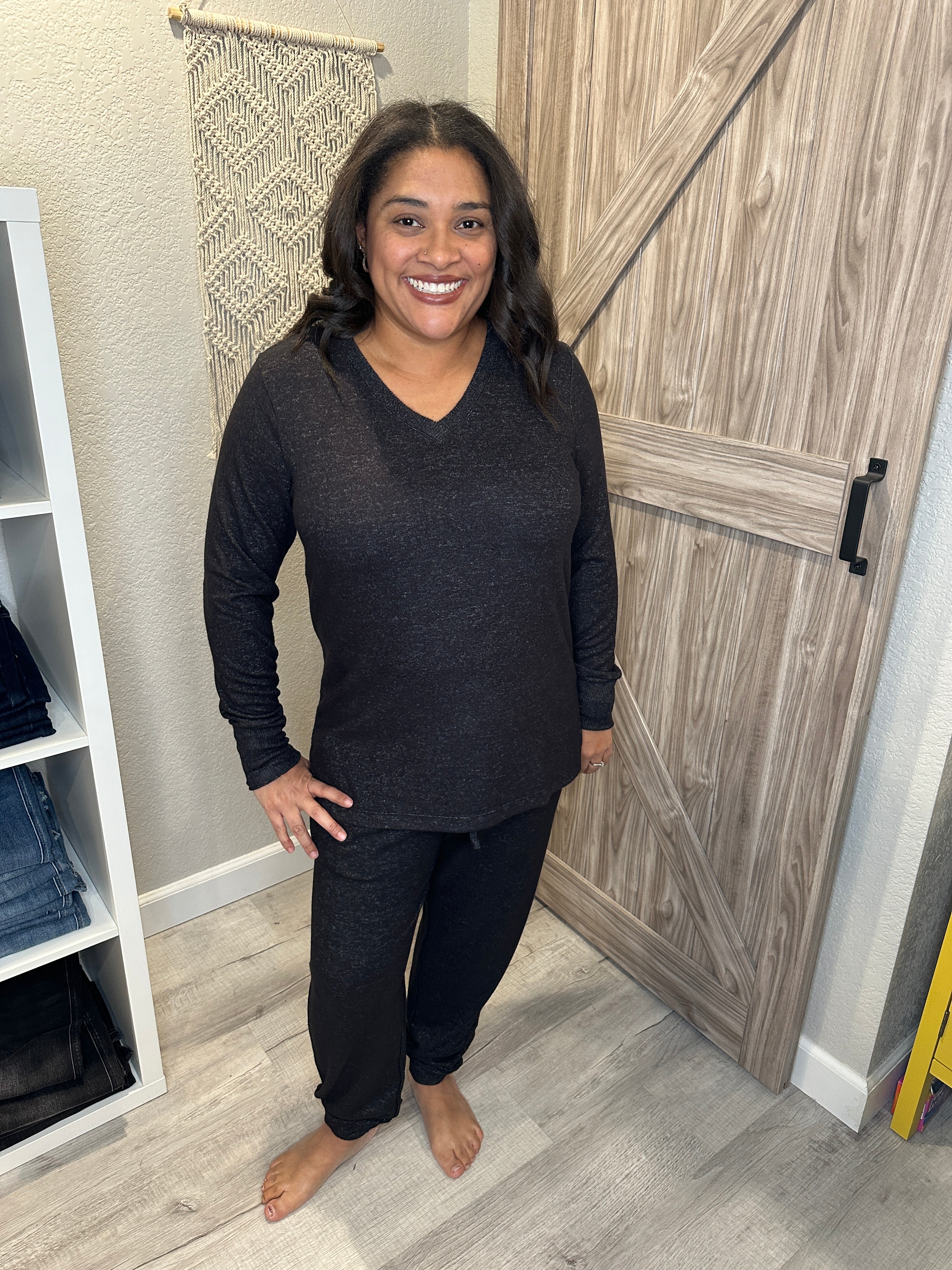 Size XS Charcoal Grey 2 Piece Sweater Pants Lounge Set