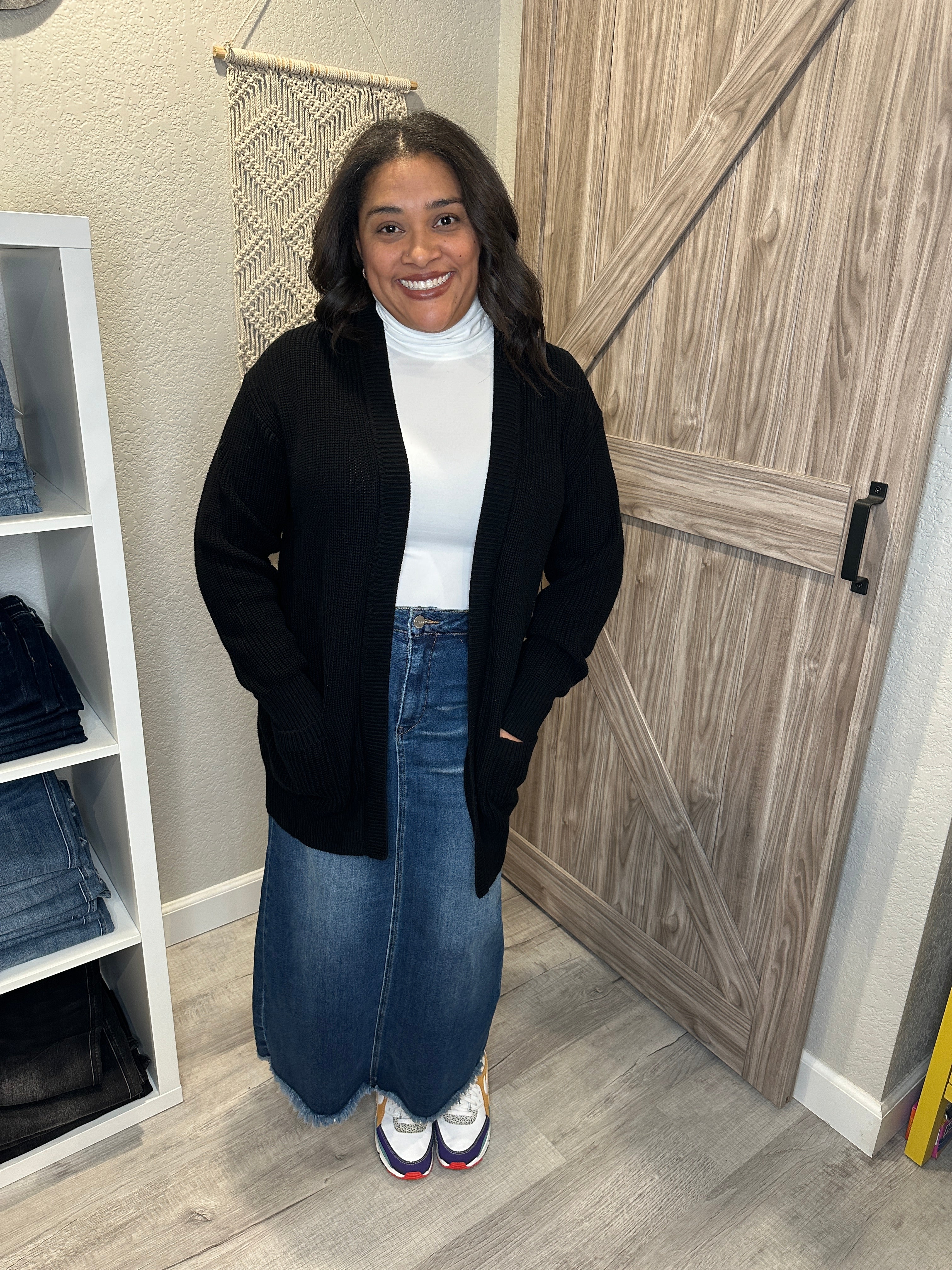 Classic Knit Open Sweater Cardigan with side Pockets