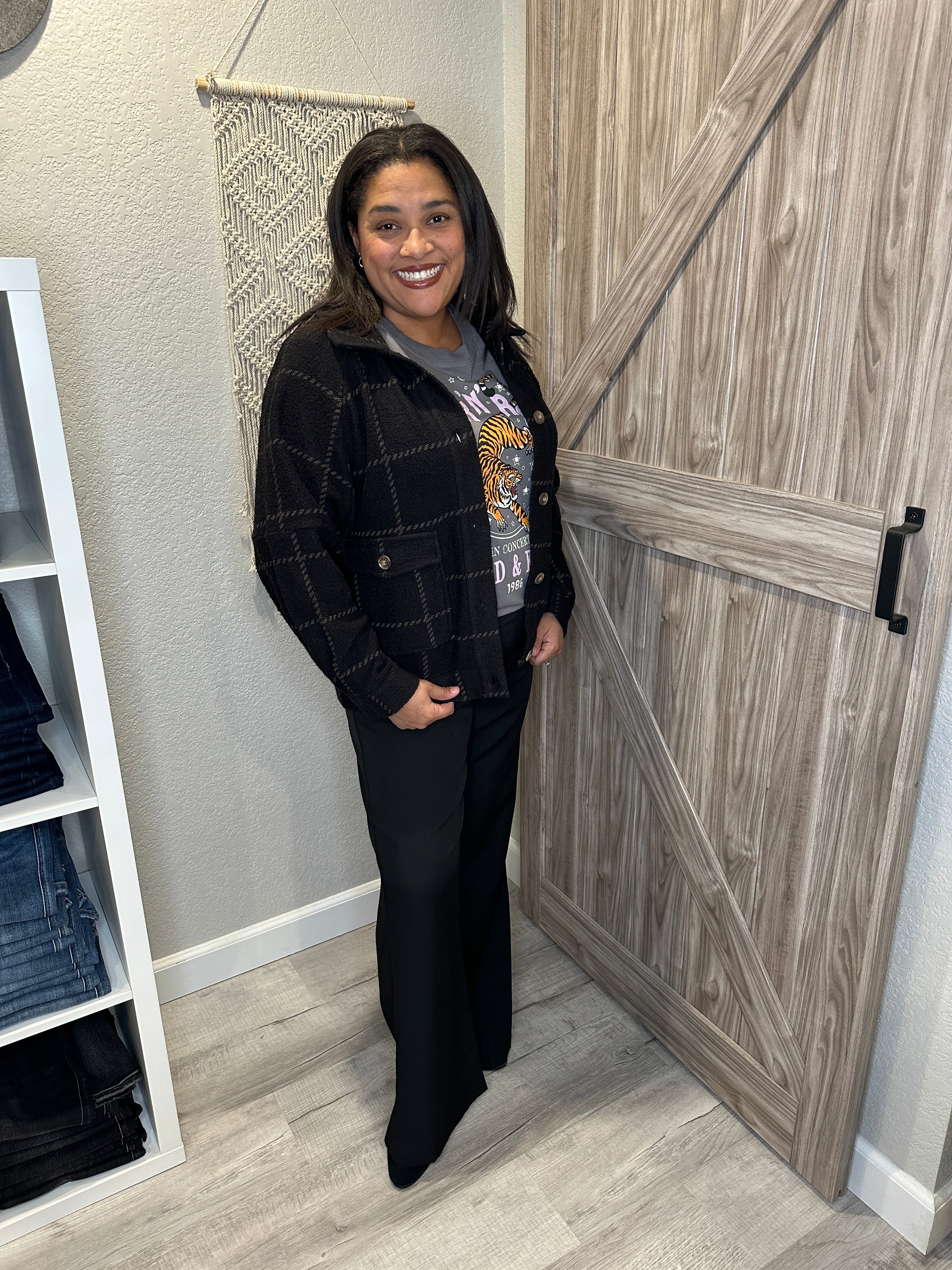 Size Large & XL Saltwater Luxe Asher Black Tweed Windowpane Jacket