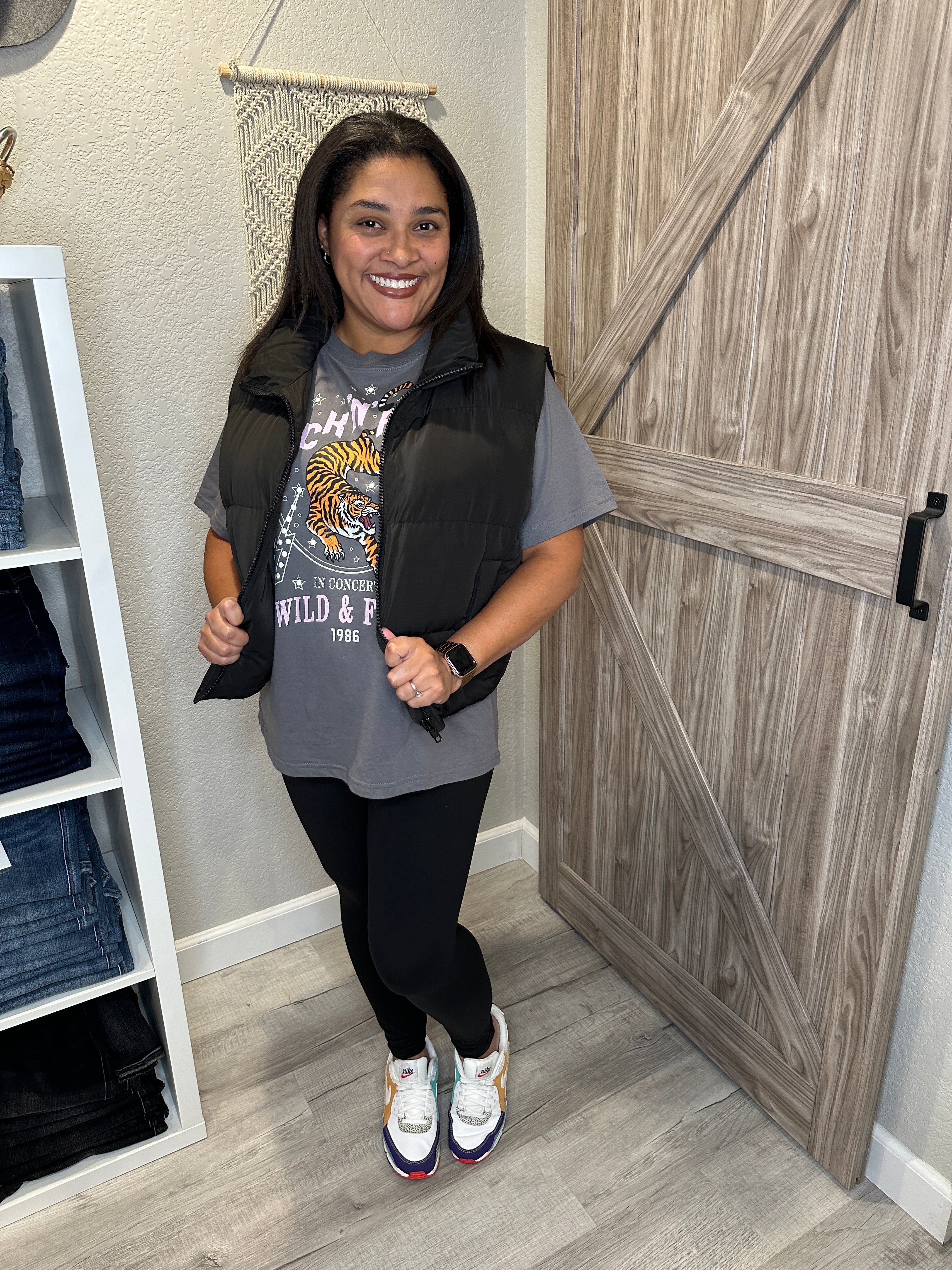 Cropped Puffer Zip Up Vest