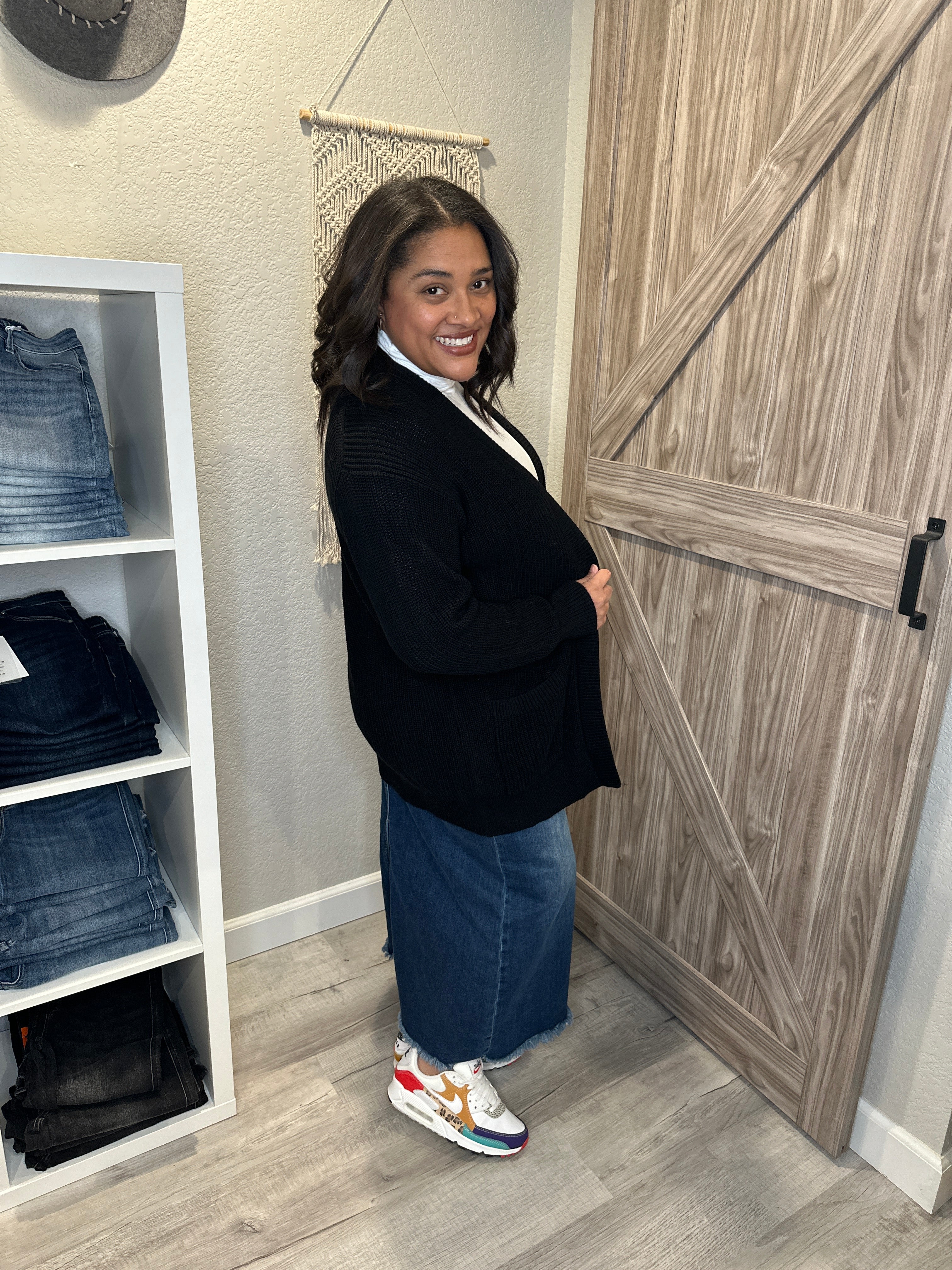 Classic Knit Open Sweater Cardigan with side Pockets