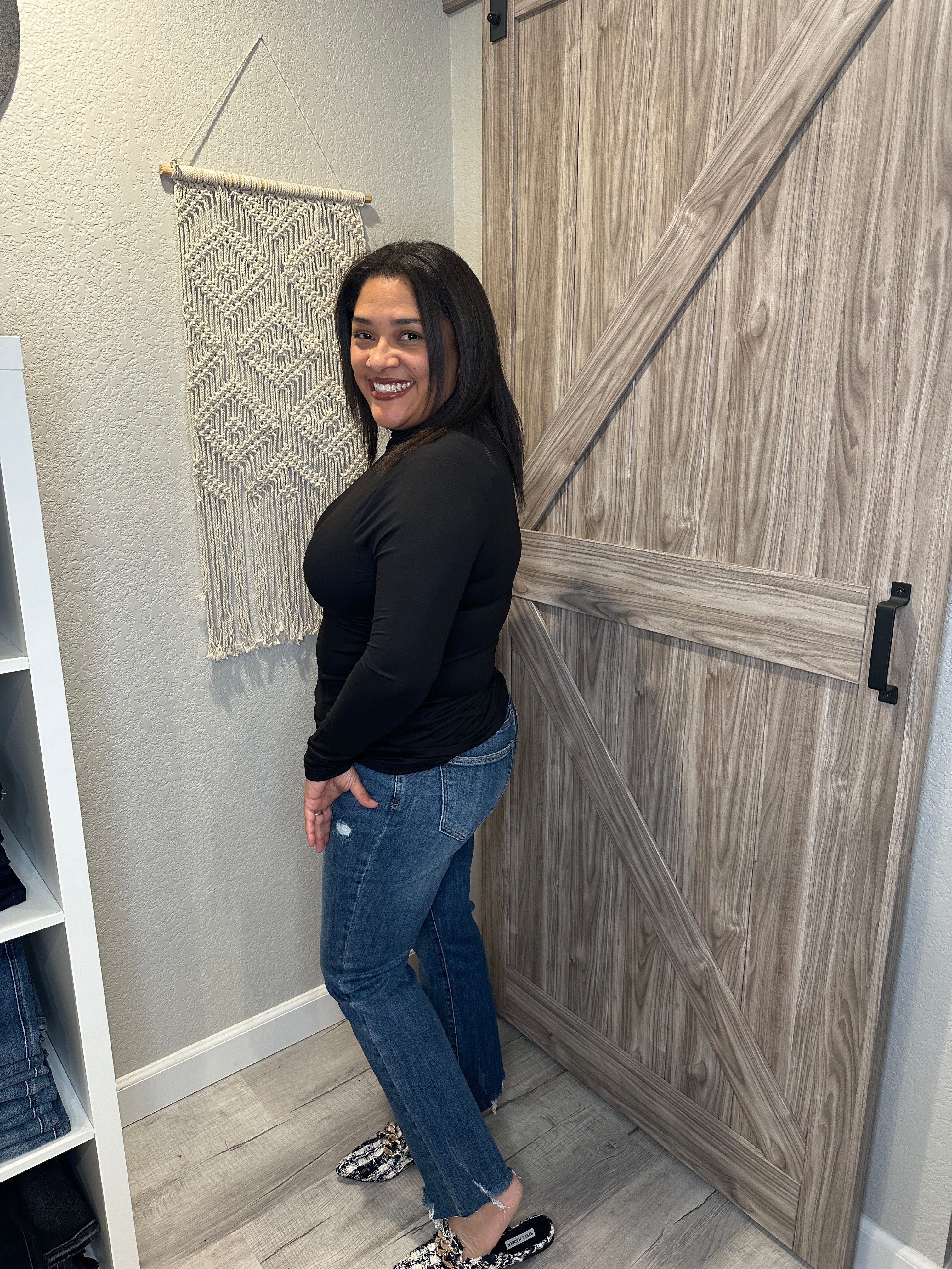 Premium Microfiber Mock Turtleneck Top