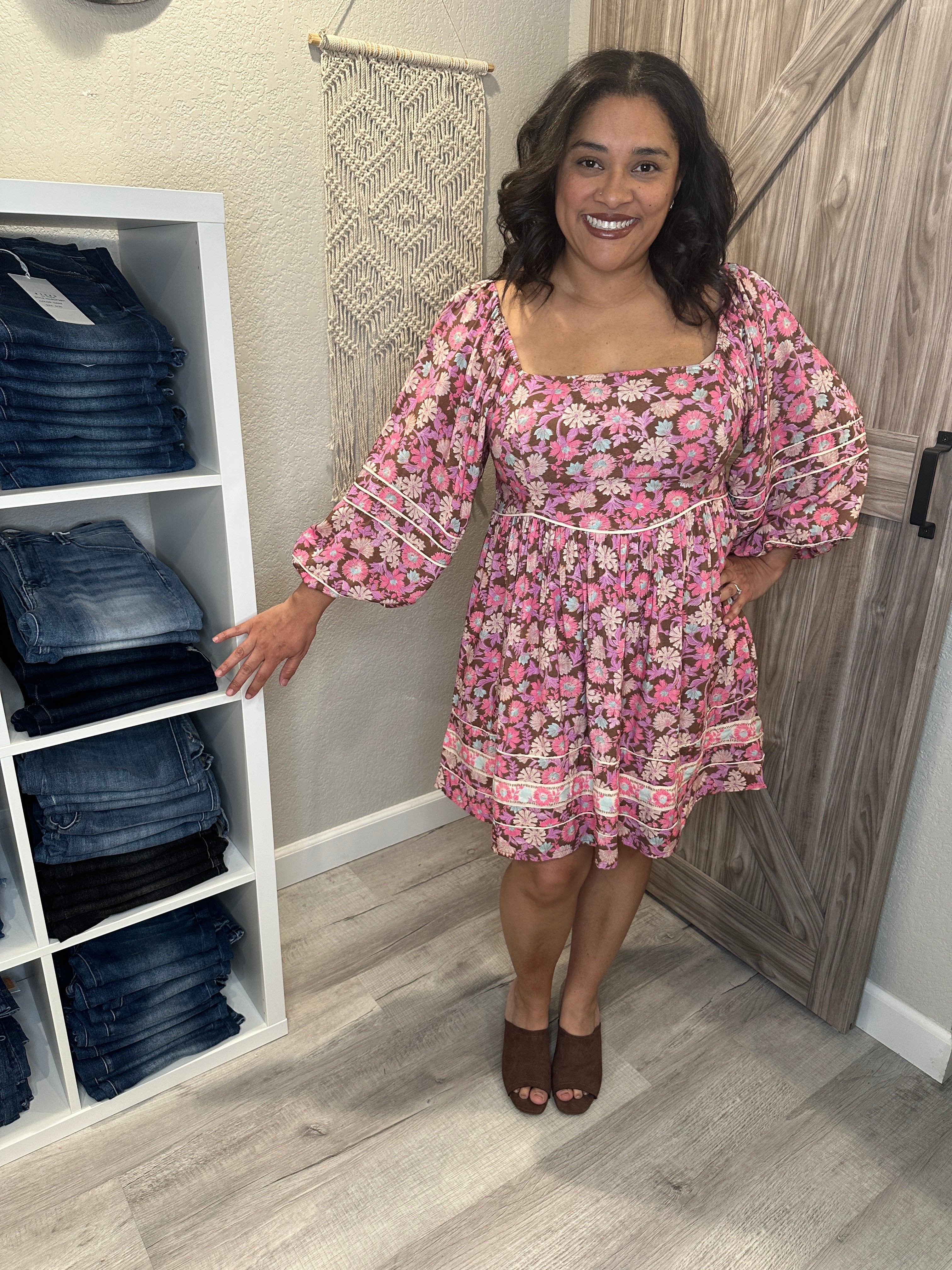 Saltwater Luxe 3/4 Sleeve Layla Floral Mini Dress