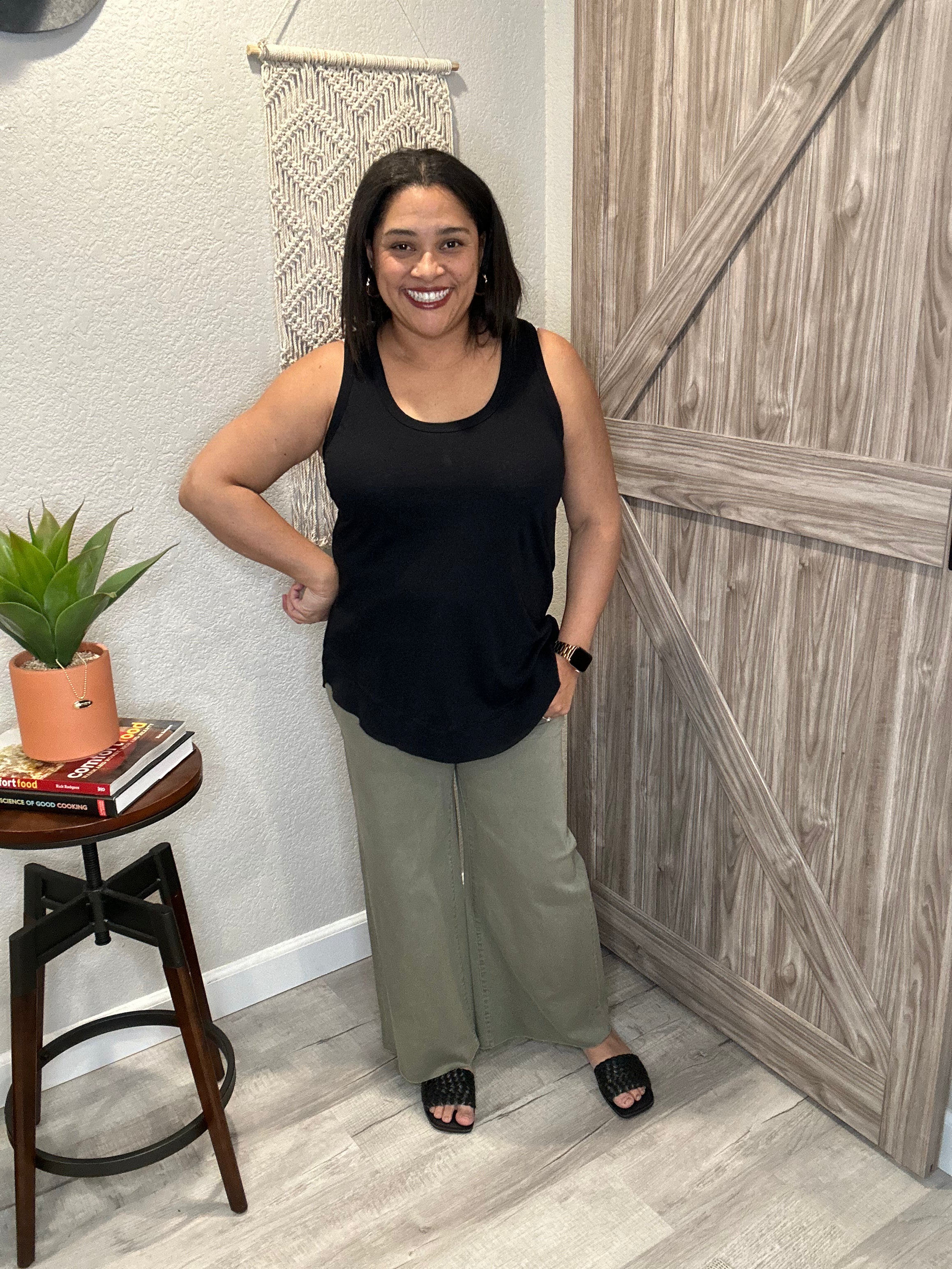 Bobi Ribbed Curved Hem Tank Top