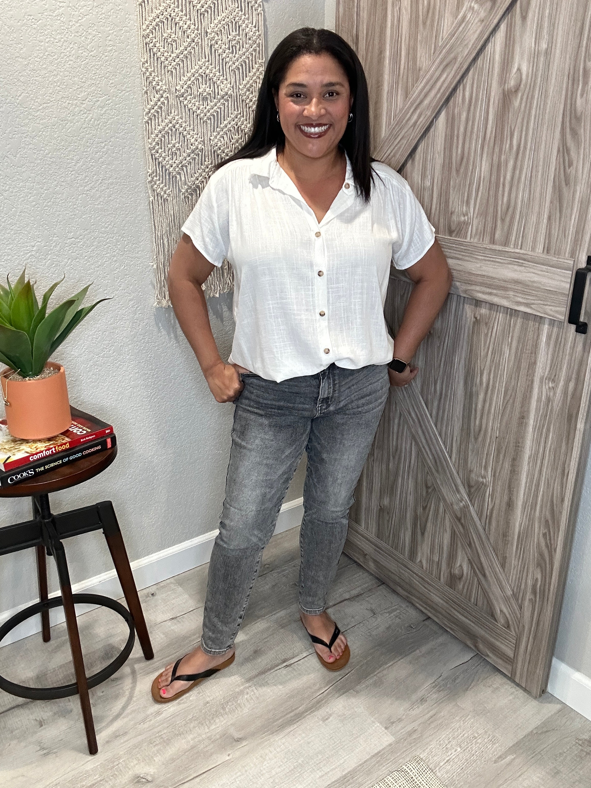 Size 20W Judy Blue Stone Wash Grey High Rise Slim Fit Denim Jeans