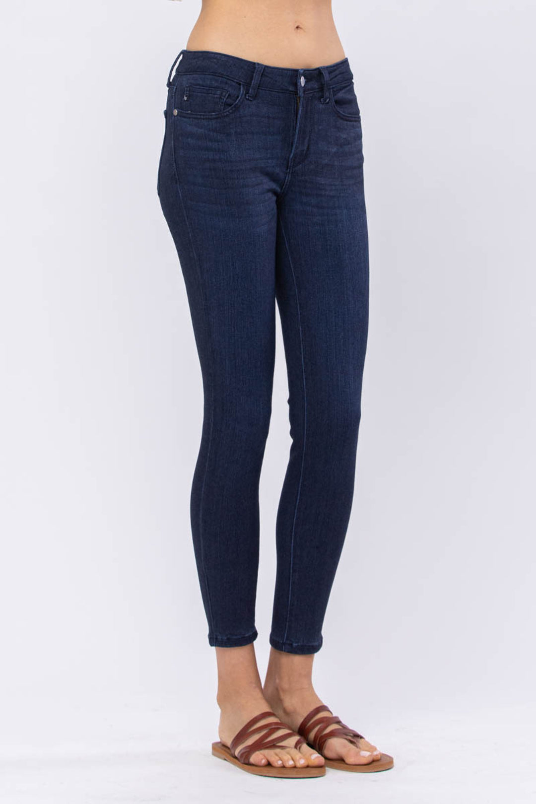 Size 1 Judy Blue Non Distressed Dark Wash Midrise Skinny Denim
