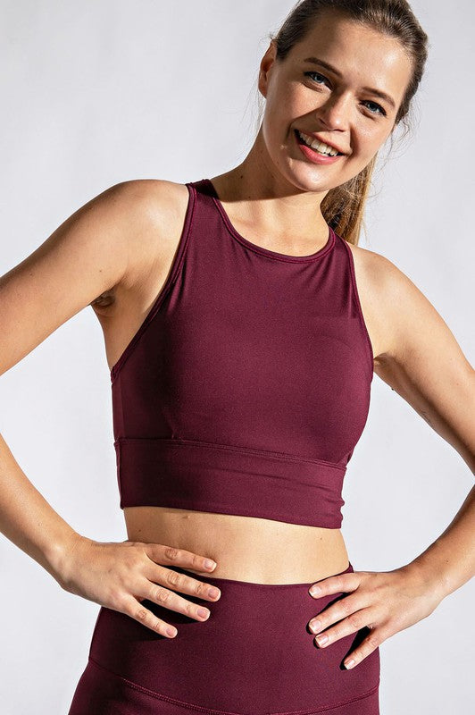 Lux Butter Long Line High Neck Sports Bra