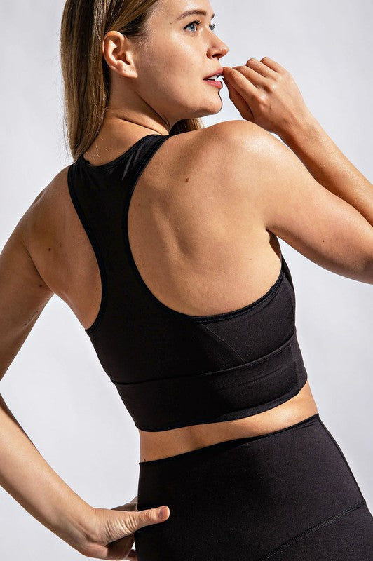 Lux Butter Long Line High Neck Sports Bra