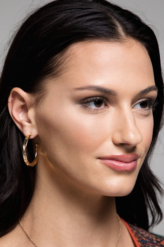 Pinched Metal Hoop Earrings