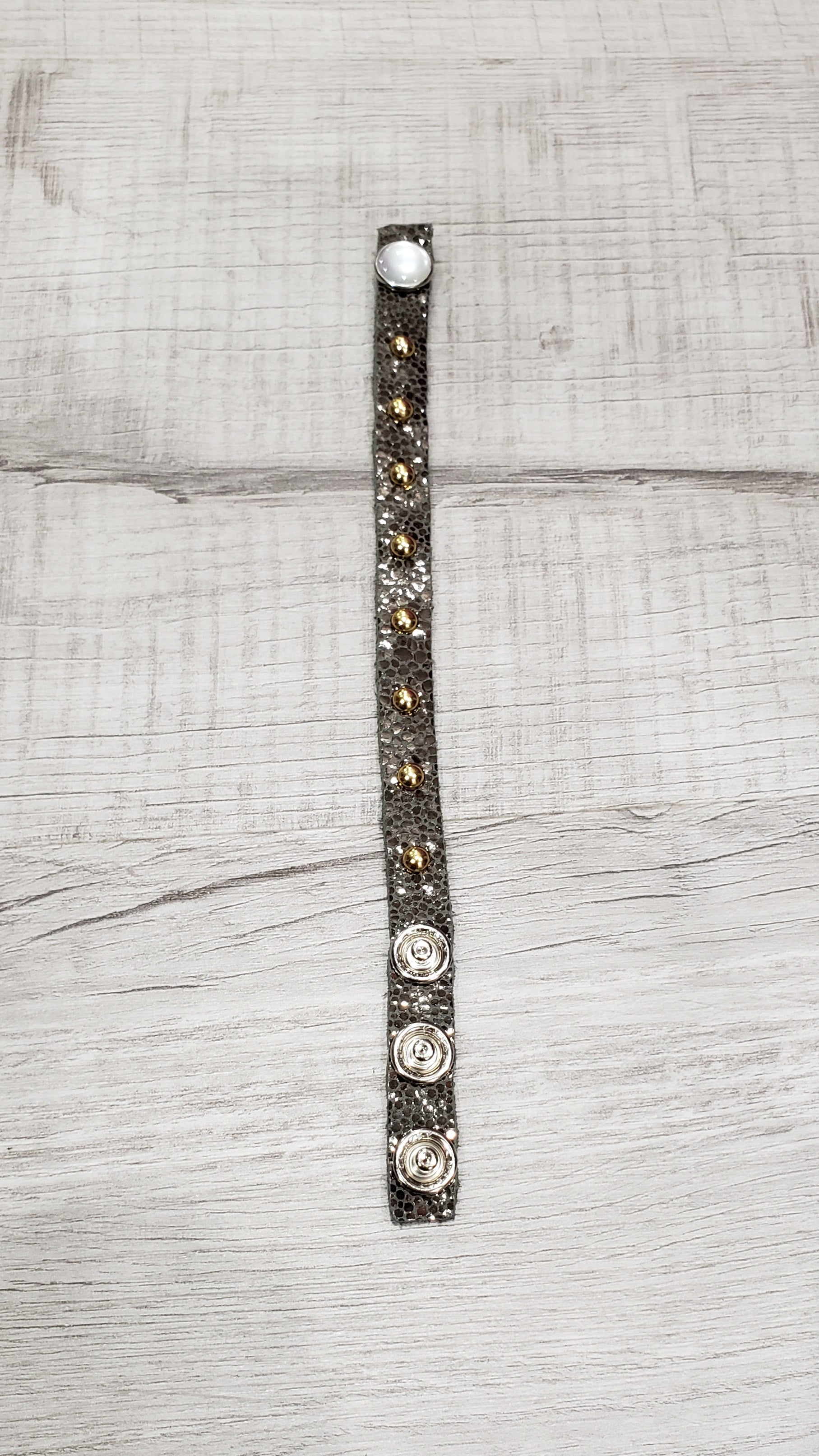 Leather Snap Bracelets with Grommets