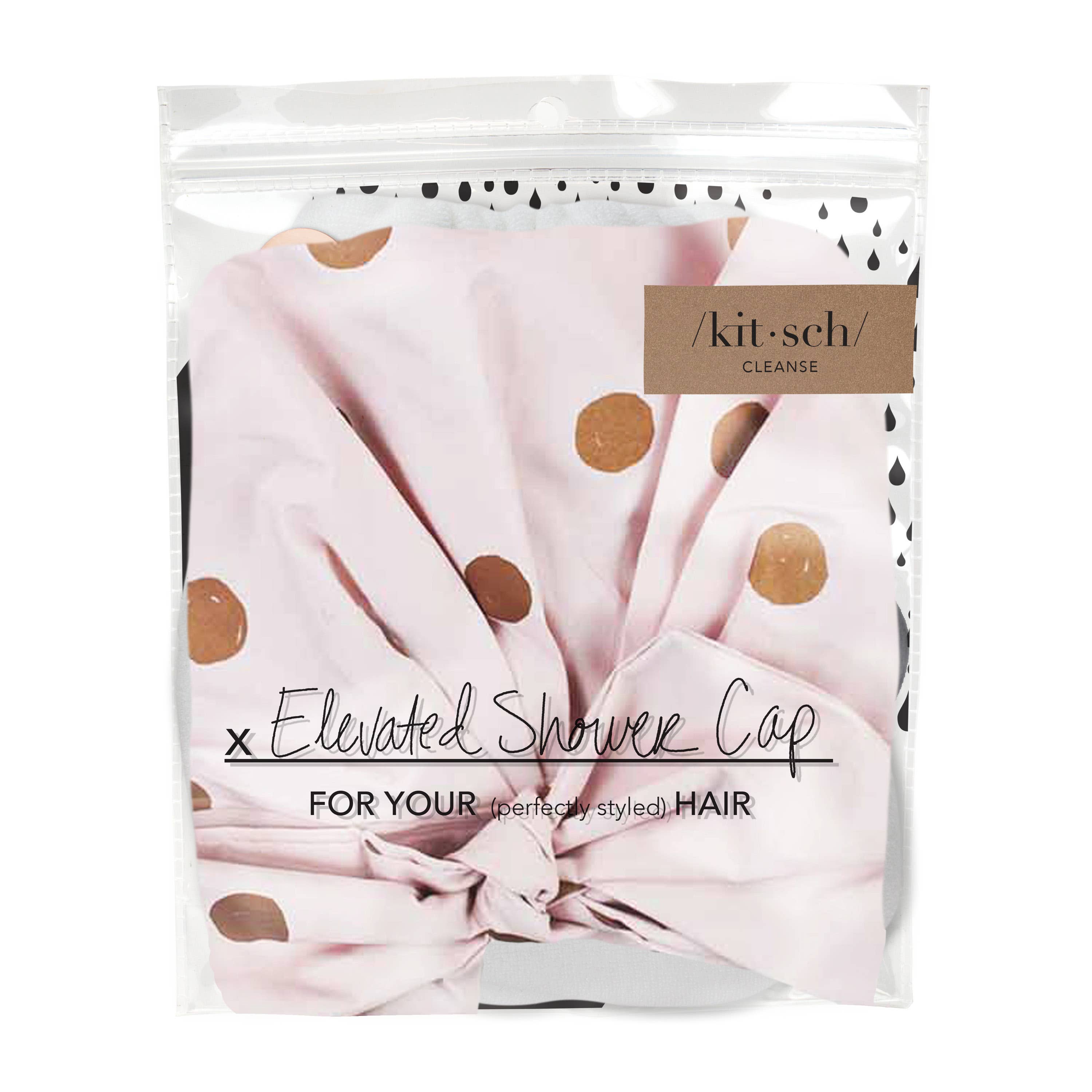 Luxe Shower Cap - Blush Dot