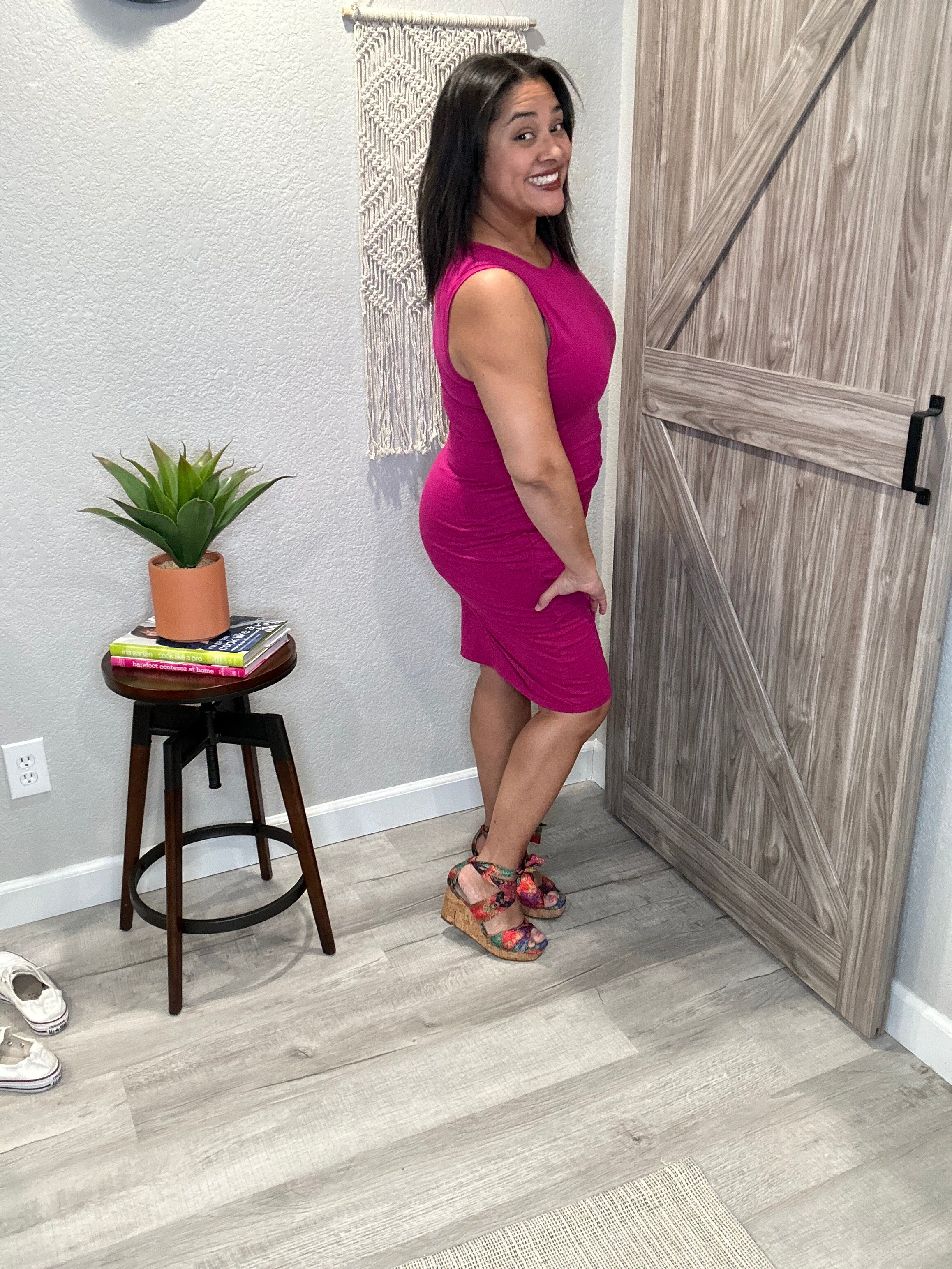 Bobi Surplice Knit Sleeveless Dress
