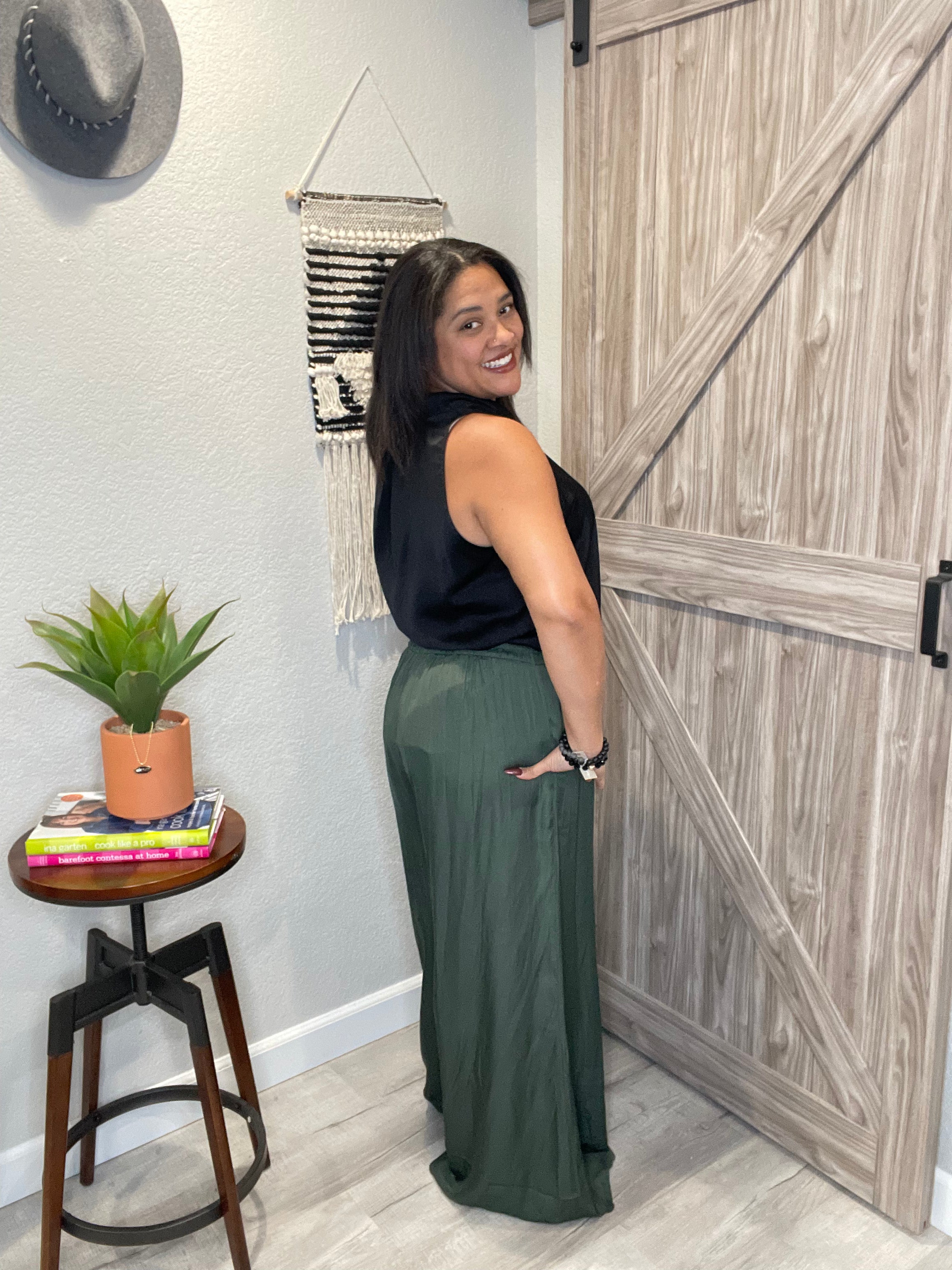 Shine Satin Palazzo Wide Leg Pants
