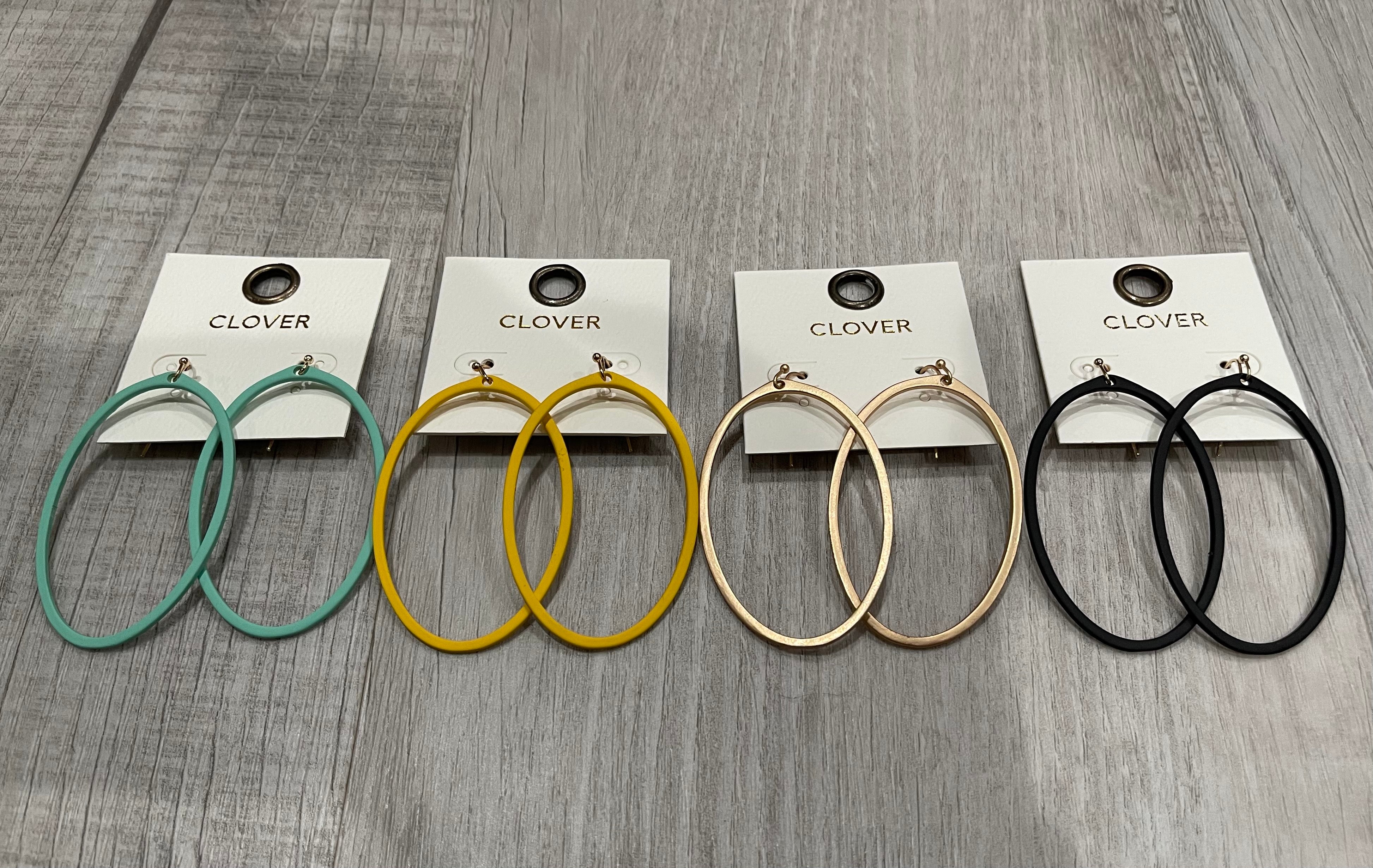 Oval Colored Dangle Earrings
