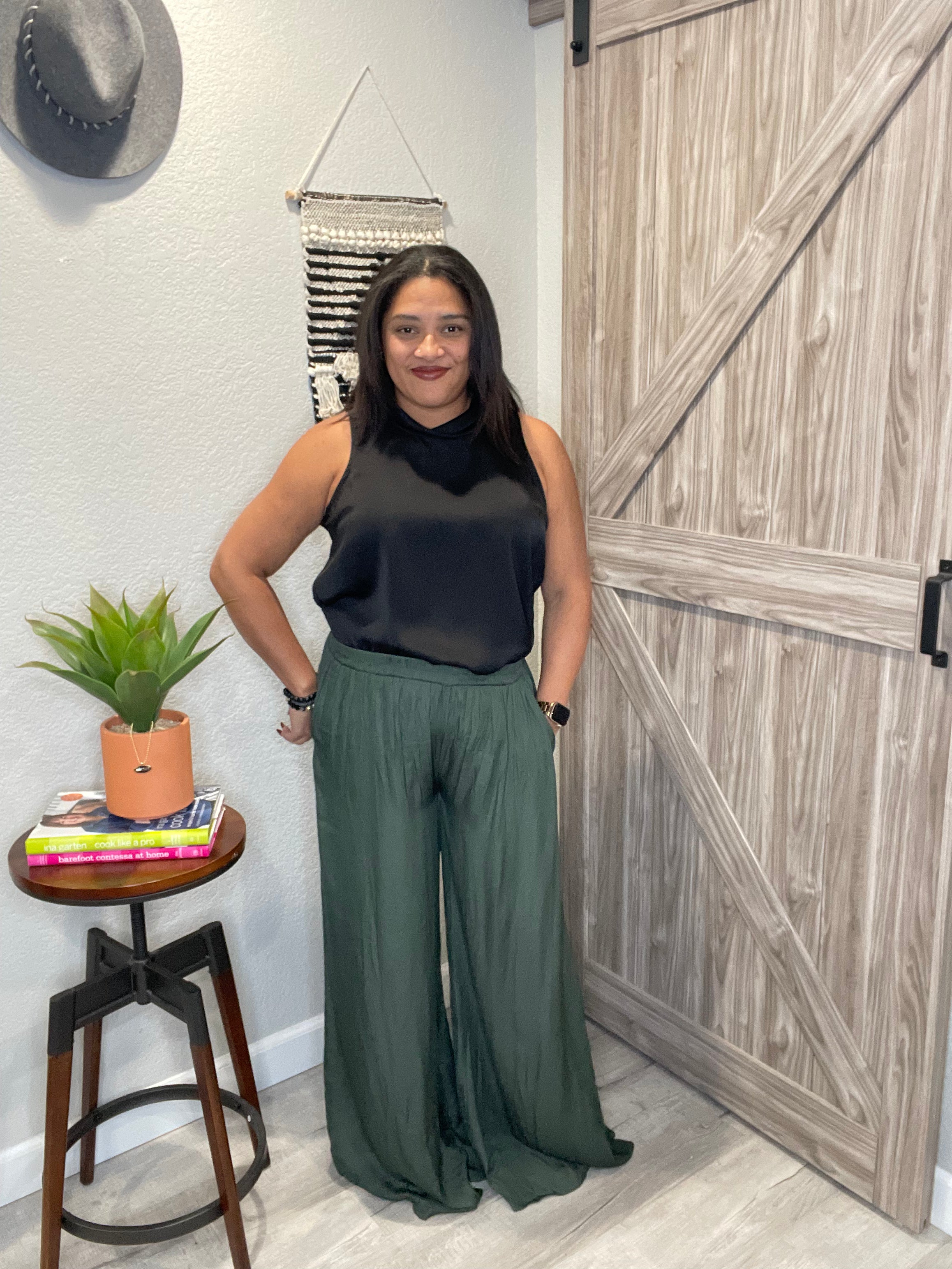 Shine Satin Palazzo Wide Leg Pants