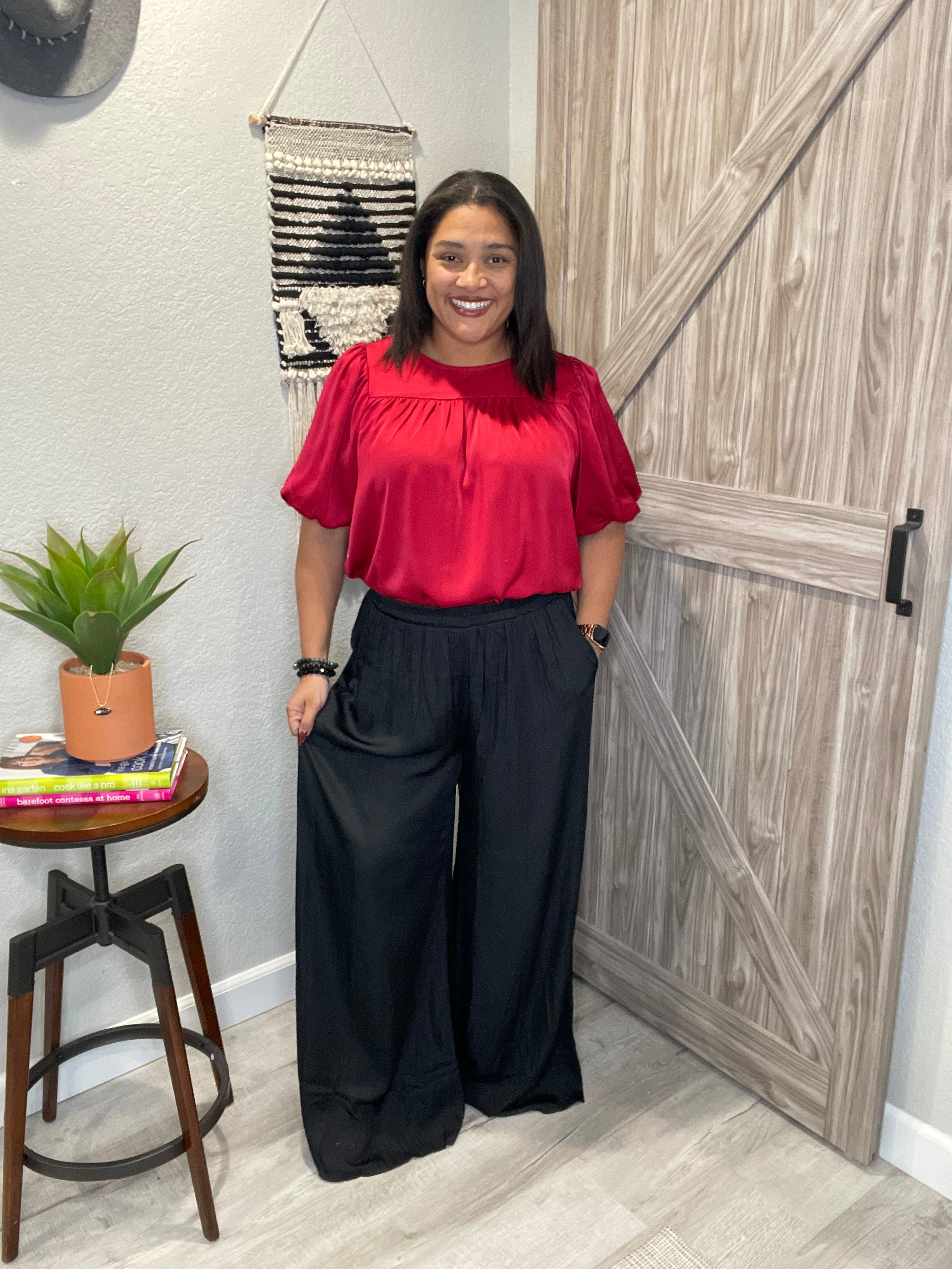Shine Satin Palazzo Wide Leg Pants