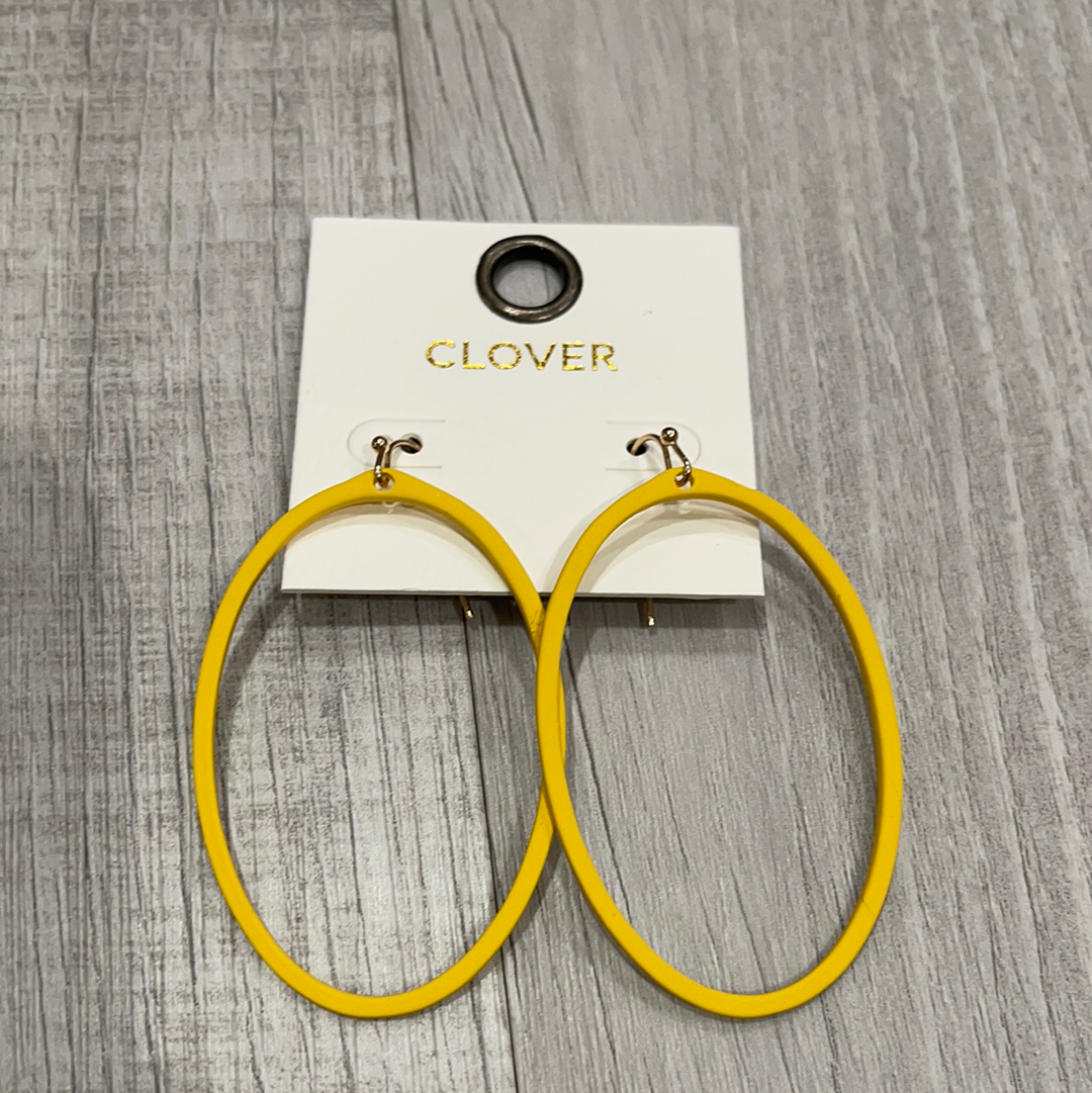 Oval Colored Dangle Earrings