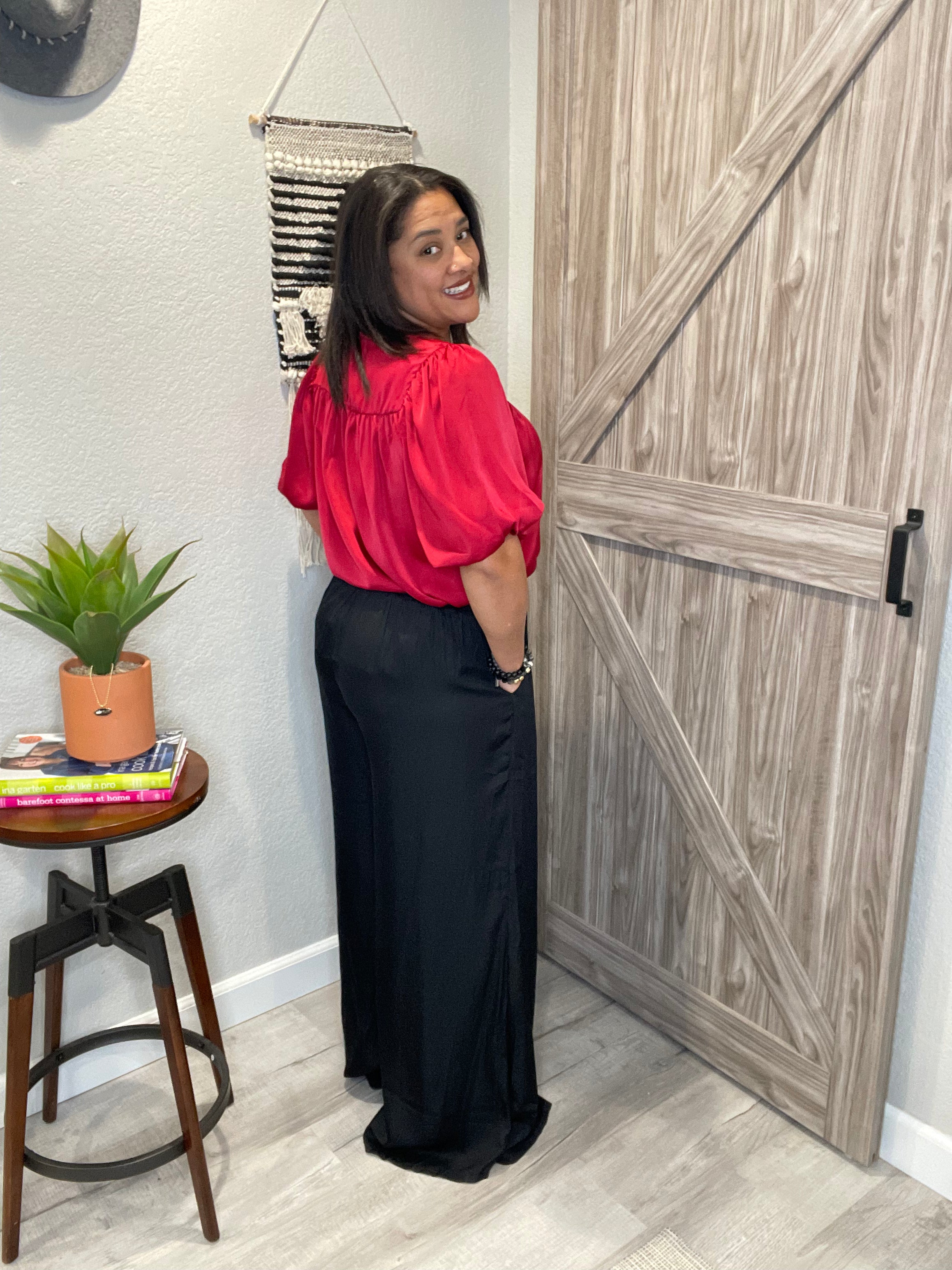 Shine Satin Palazzo Wide Leg Pants