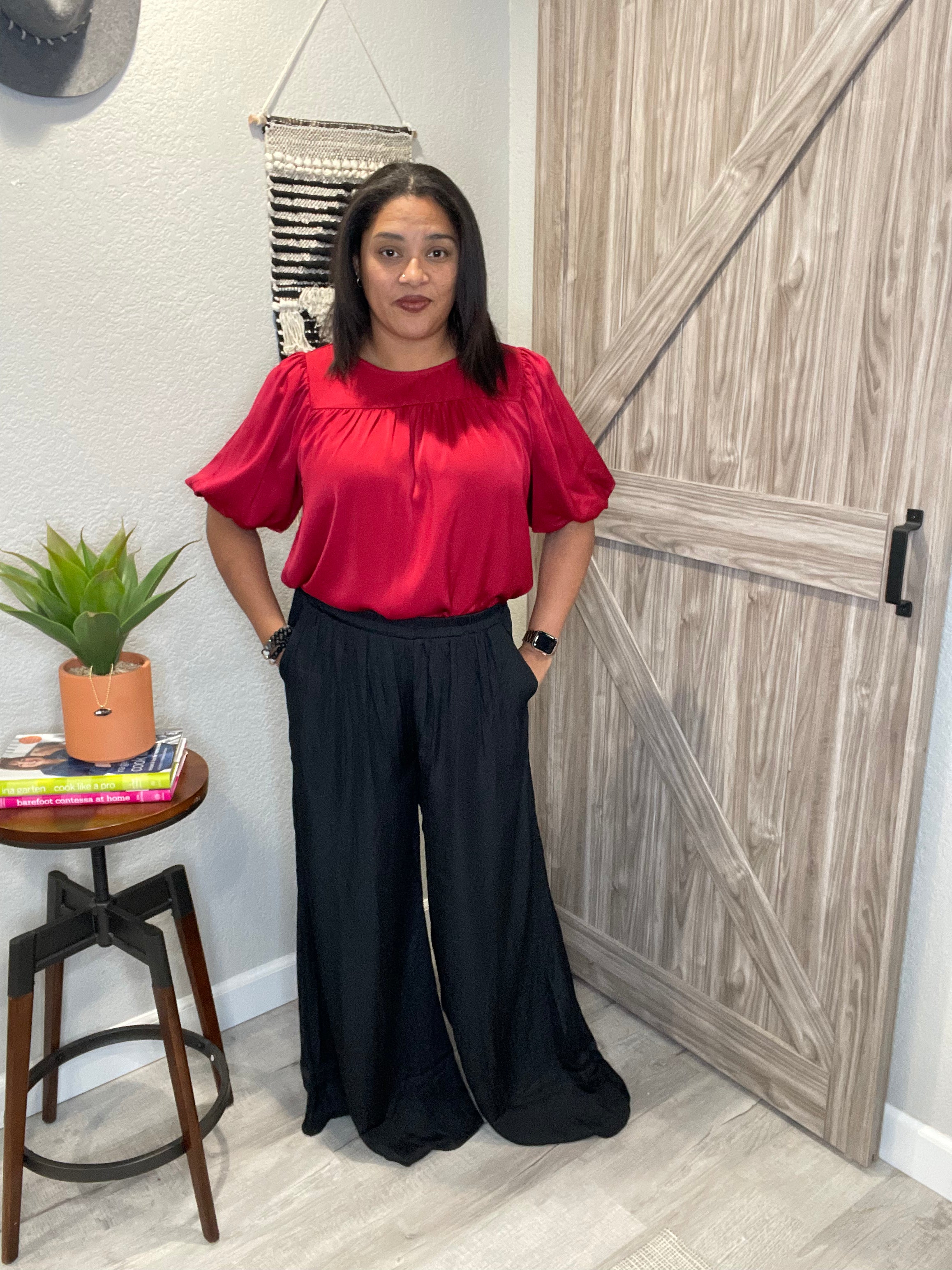 Shine Satin Palazzo Wide Leg Pants