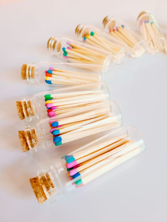 20 Rainbow Matches in Corked Vial