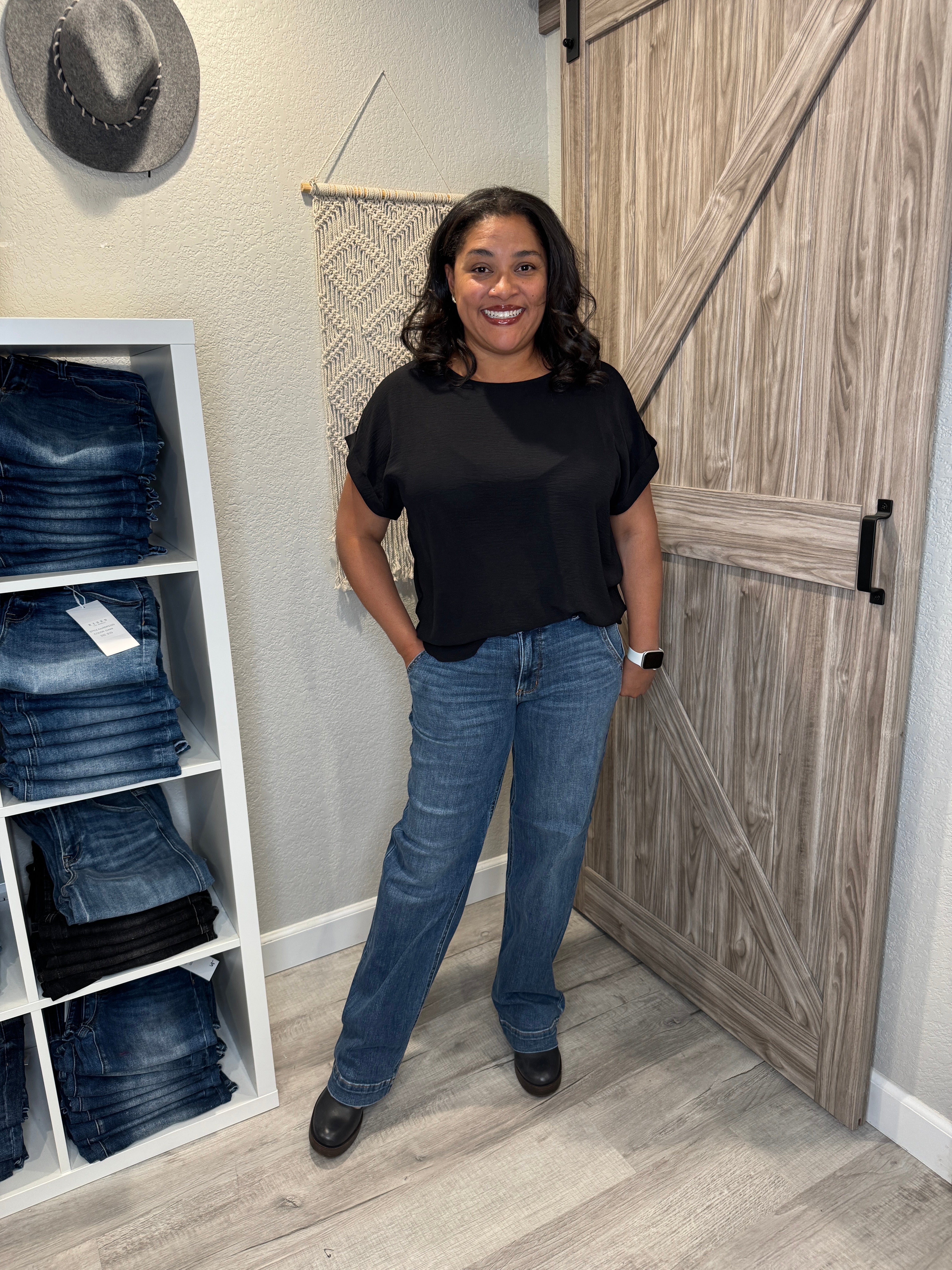 Judy Blue High Waist Double Button Wide Leg Denim