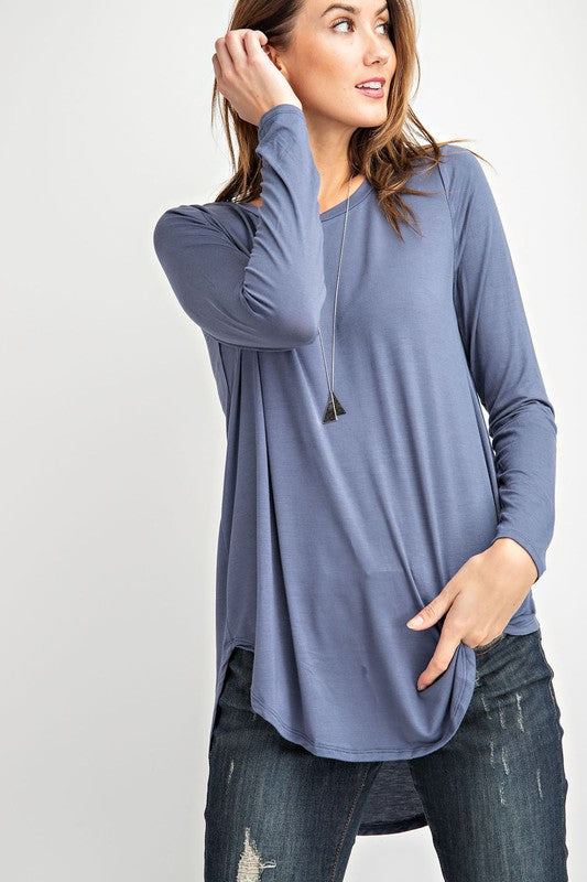 Size Small & Medium Basic Round Neck Long Sleeve Tee Shirt