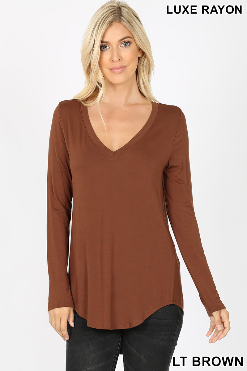 Perfect LONG Sleeve Luxe Rayon T Shirt **Assorted Colors**