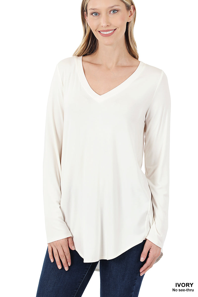 Perfect LONG Sleeve Luxe Rayon T Shirt **Assorted Colors**