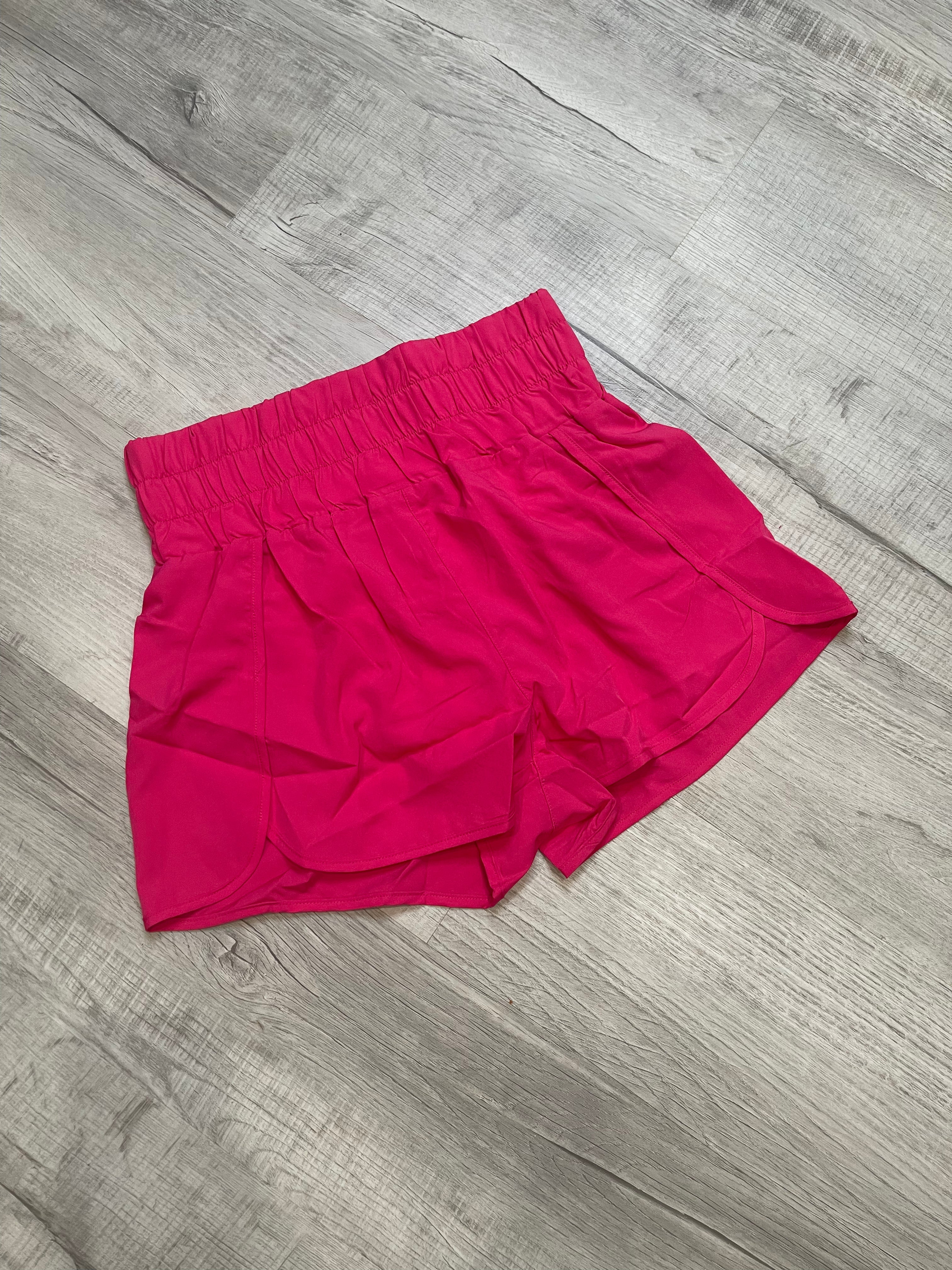 Size Small Hot Pink High Waist Smocked Top Running Shorts