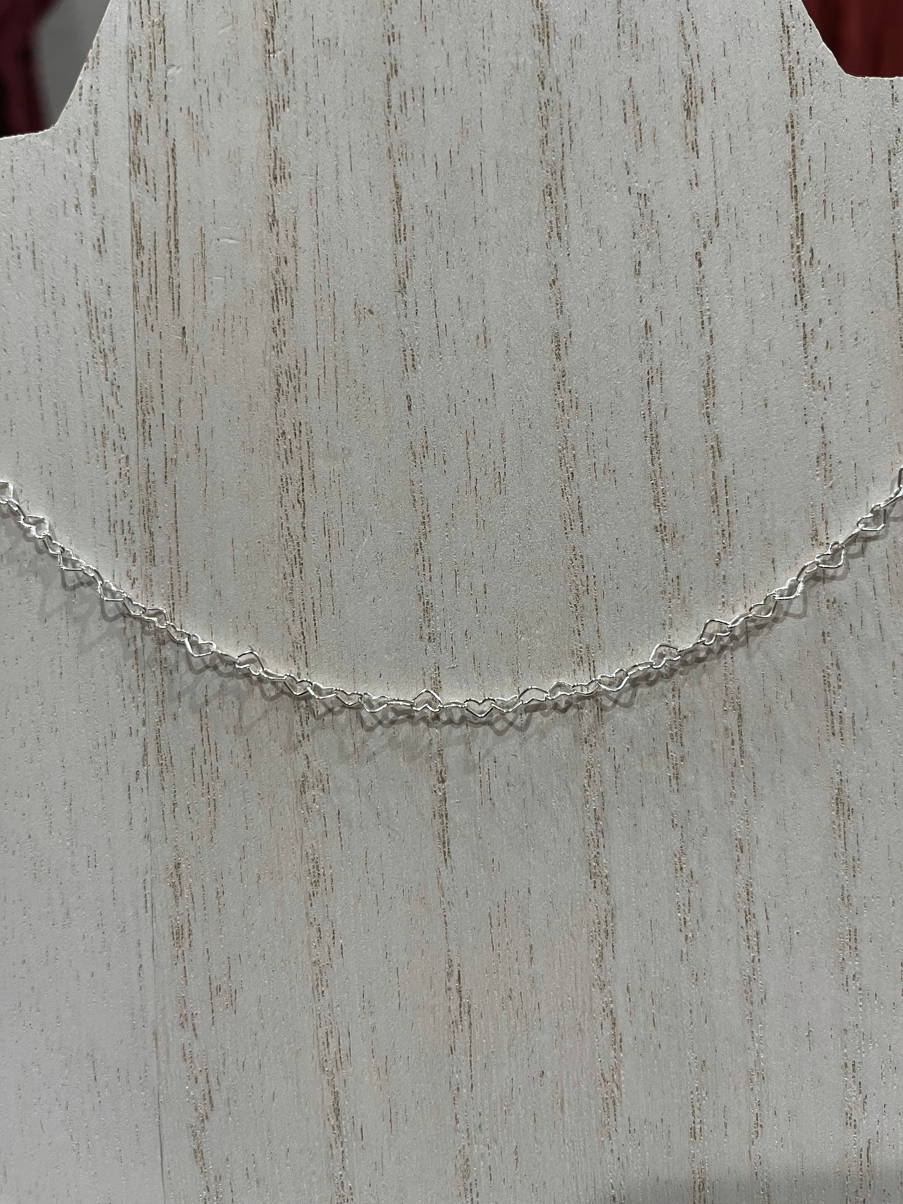Lynn Sterling Silver Choker Style Heart Necklace